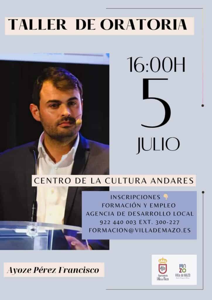 Villa de Mazo organiza un taller de oratoria impartido por Ayoze Pérez Francisco
