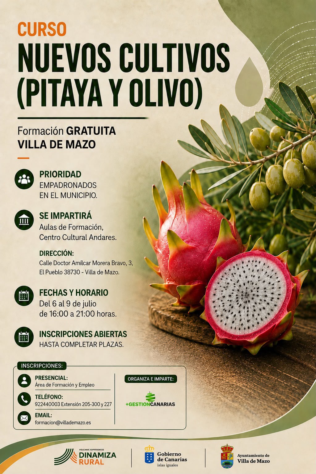 Curso “NUEVOS CULTIVOS (PITAYA Y OLIVO)”