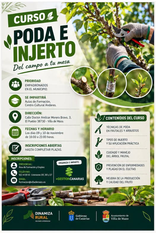 curso de poda e injerto en Villa de Mazo